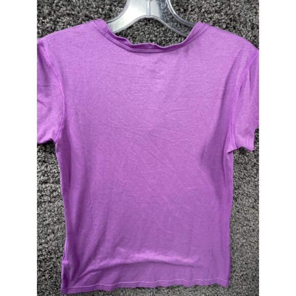 Nike Dri-Fit T-Shirt Women's Small Purple Cotton Classic Regular Fit V-Neck Tee - Picture 10 of 10